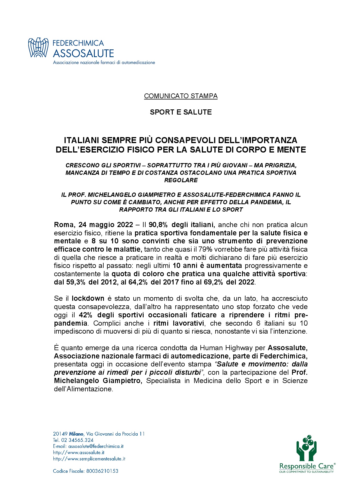 Comunicato stampa - 24 maggio 2022