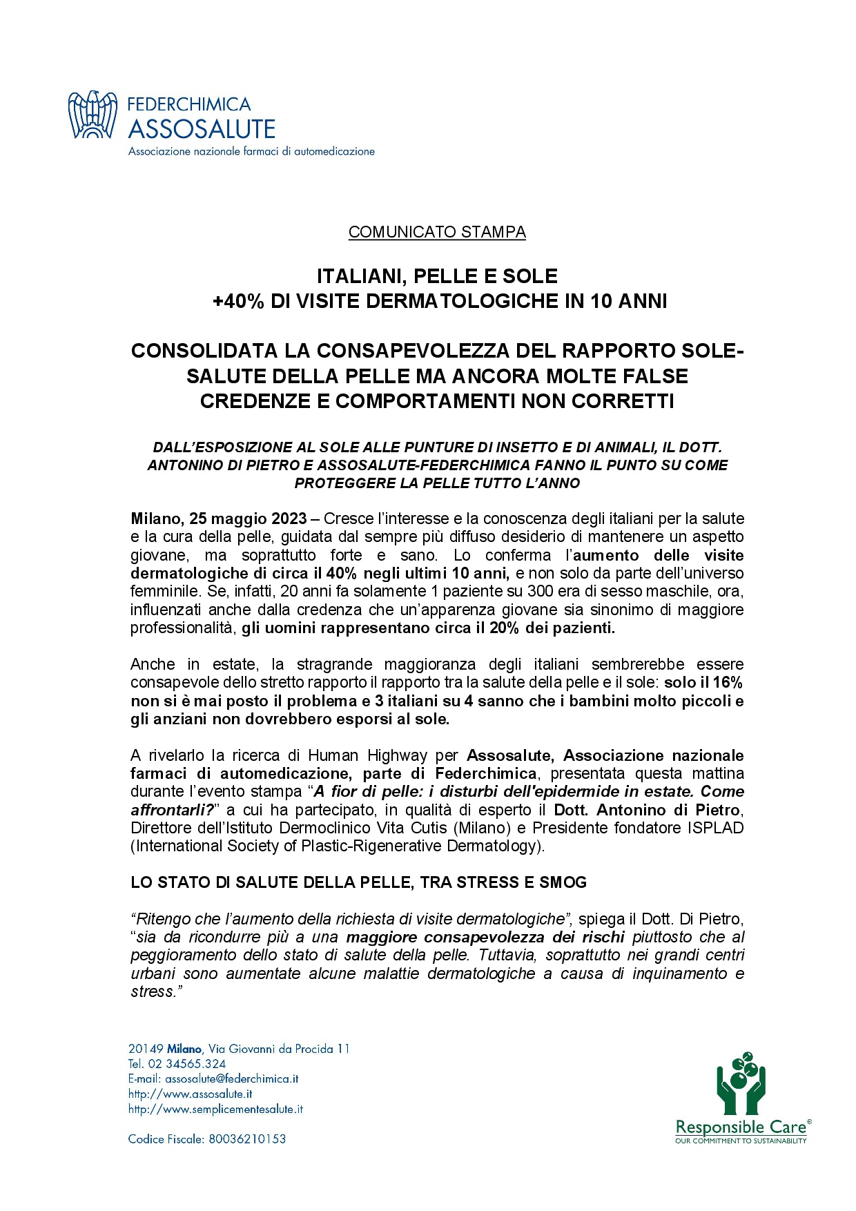 Comunicato stampa - 25 maggio 2023