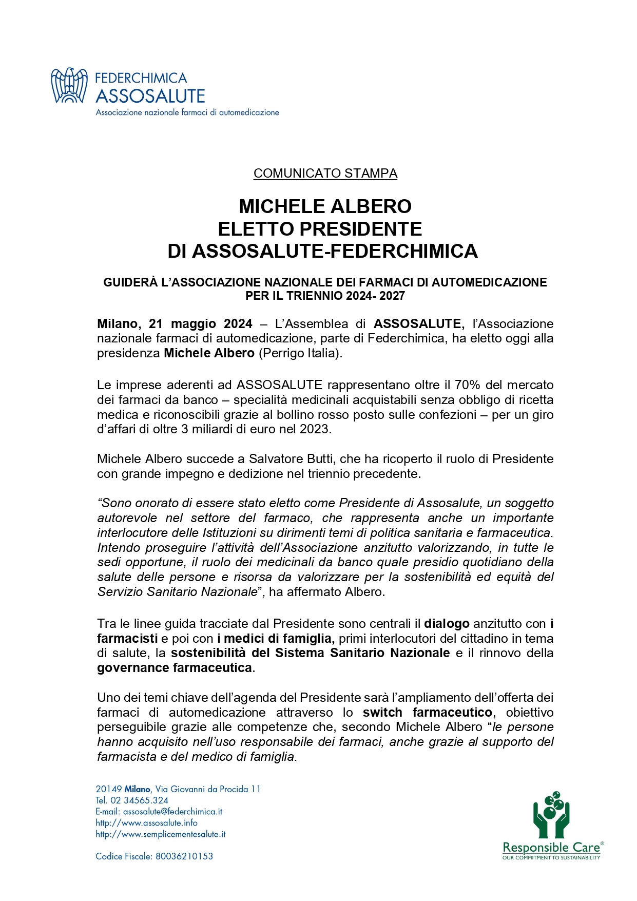 Comunicato stampa - 21 maggio 2024