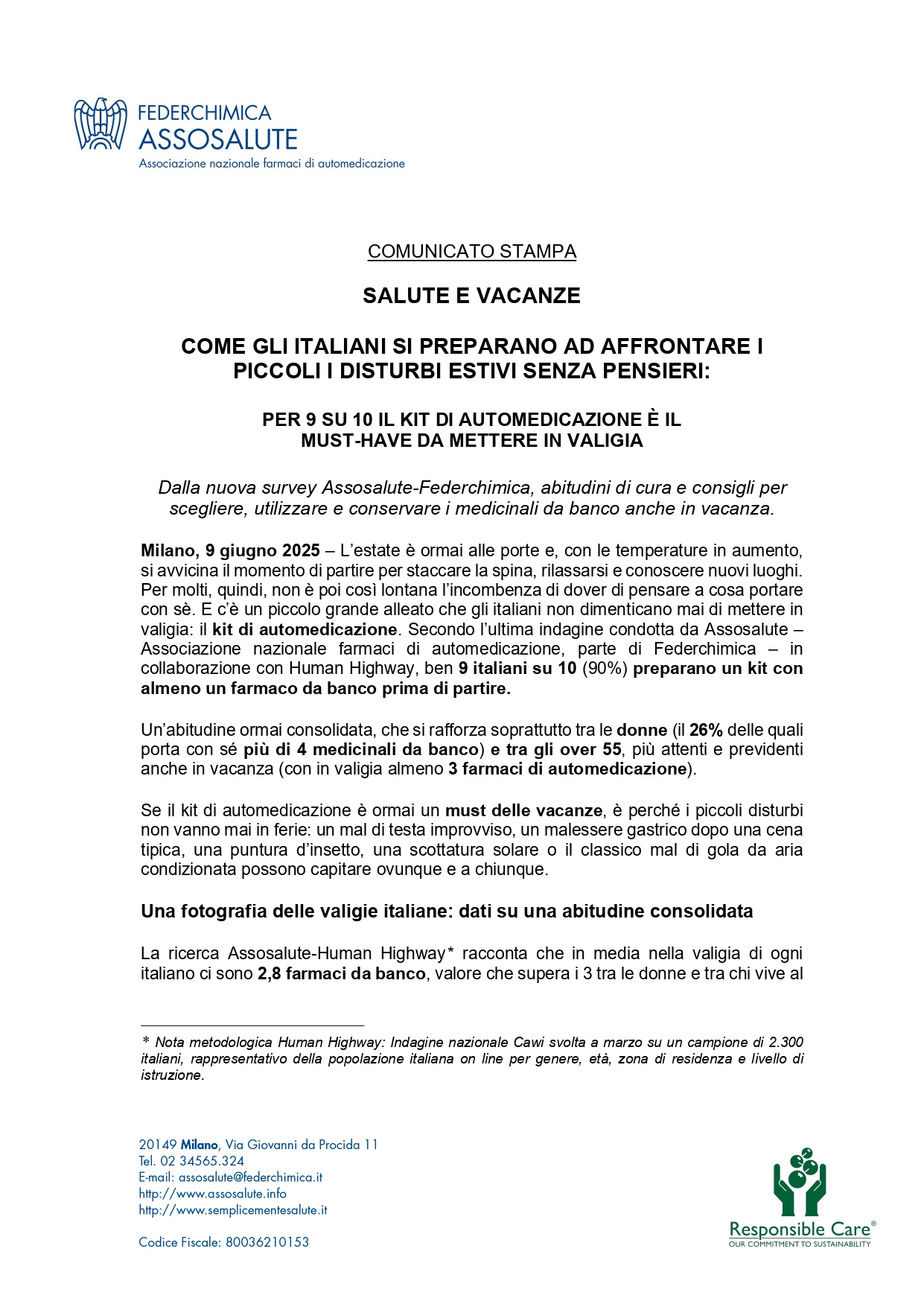 Comunicato stampa - 9 giugno 2025