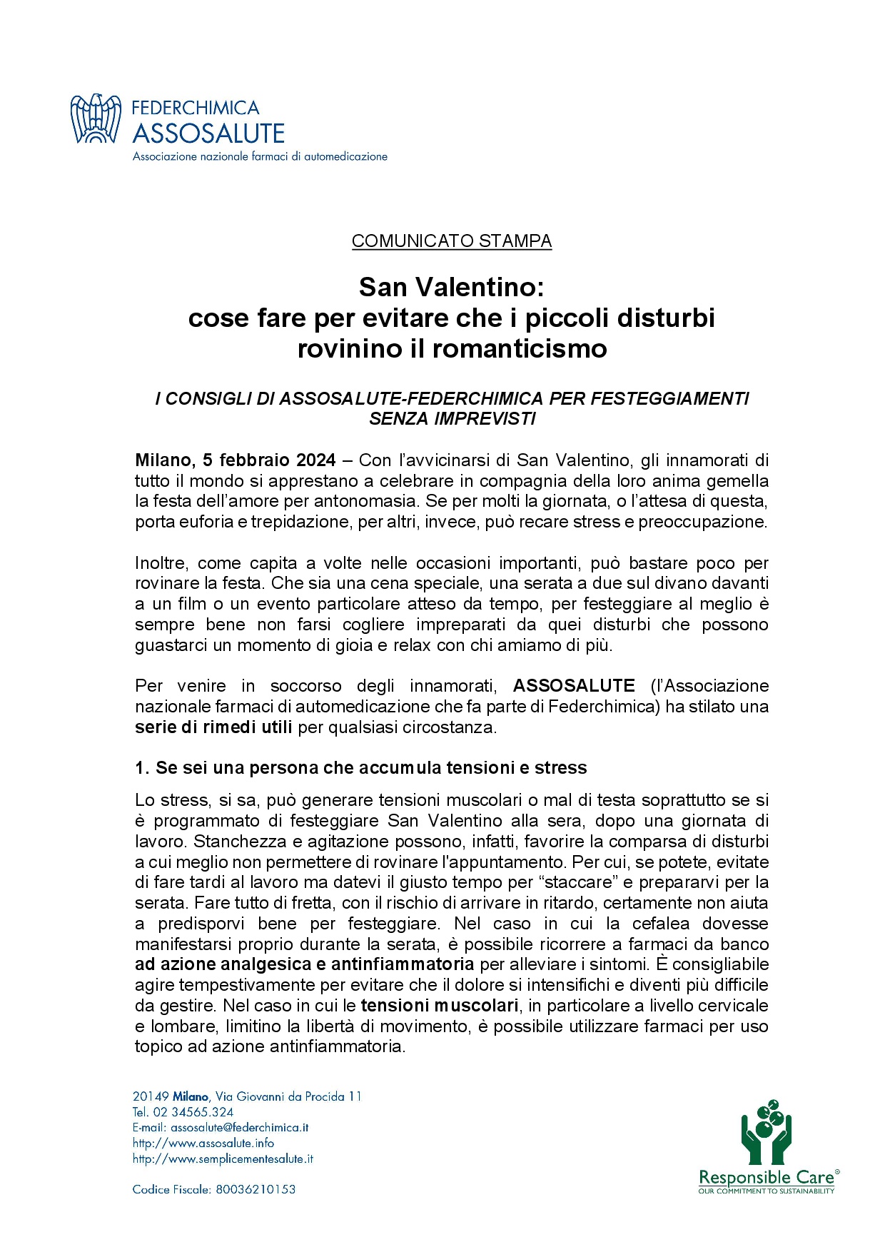Comunicato stampa - 5 febbraio 2024