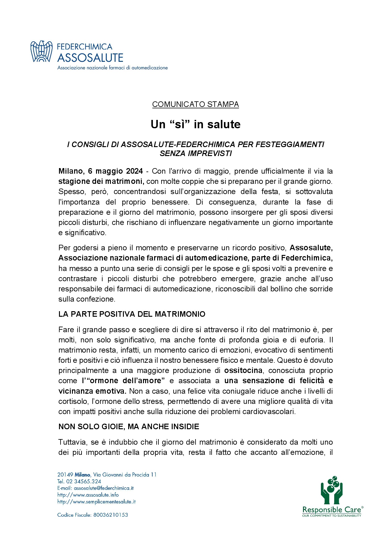Comunicato stampa - 6 maggio 2024