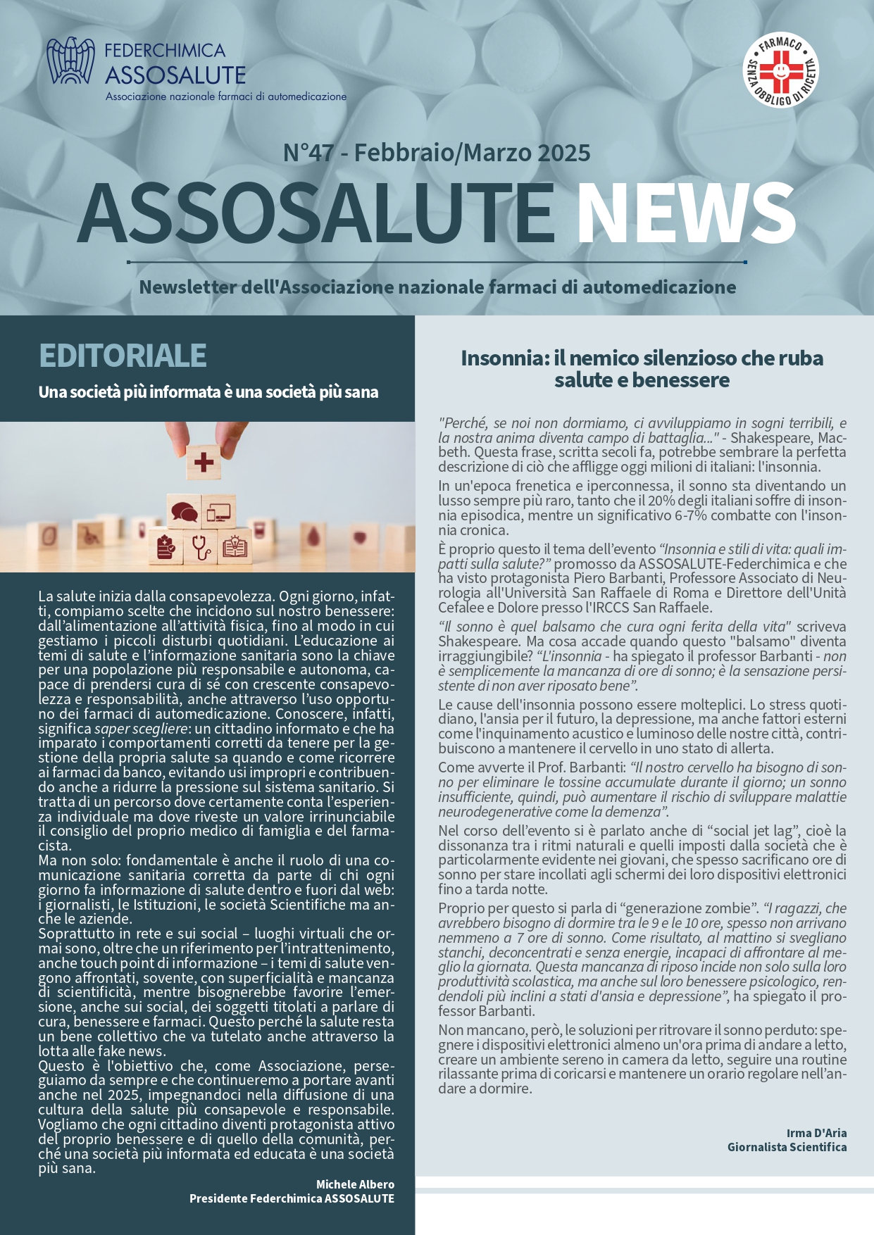 Newsletter Assosalute - Febbraio - Marzo 2025