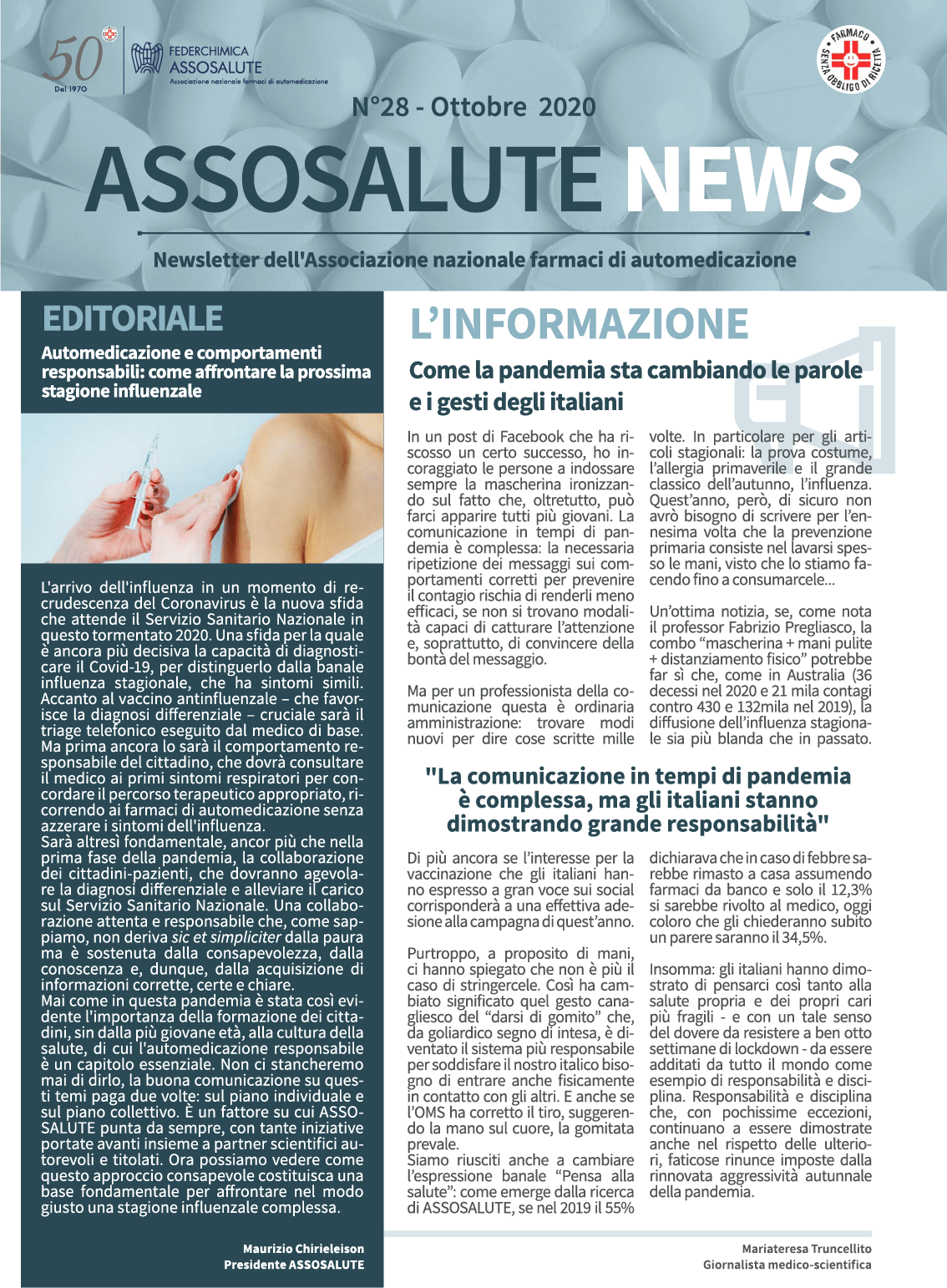 Newsletter ASSOSALUTE - Ottobre 2020