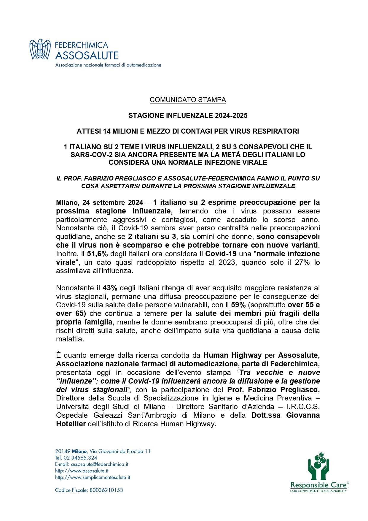 Comunicato stampa - 24 settembre 2024