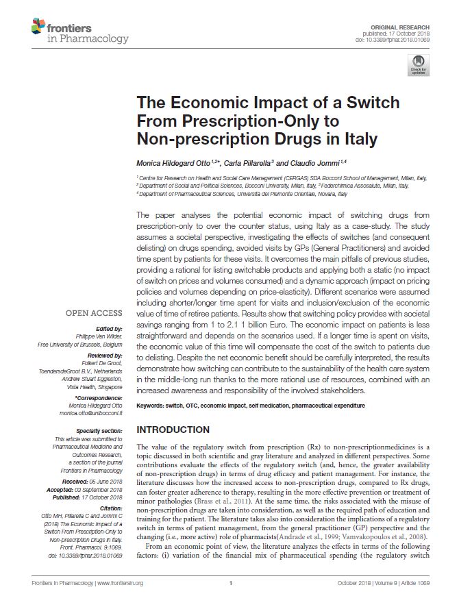 The Economic Impact of a Switch From Prescription-Only to Non-prescription Drugs in Italy